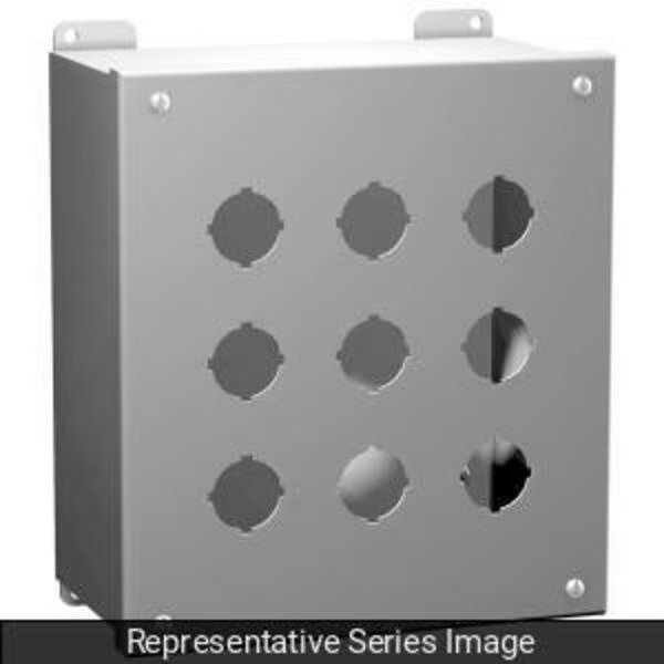 Pushbutton Enclosure, Extra Deep, 20 PB x 30.5mm, Steel/Gray, Hammond, Mfr#: 1437V